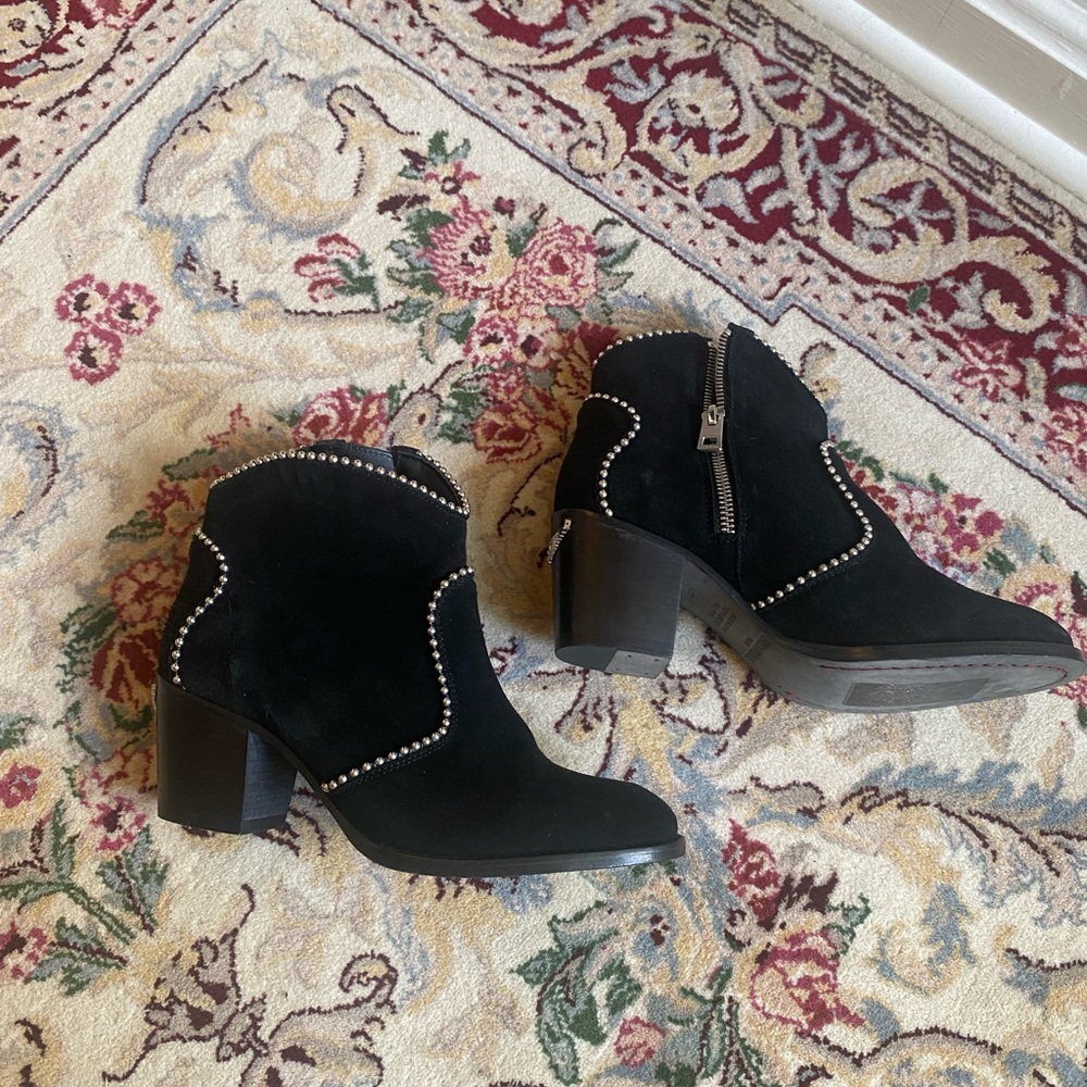 Zadig and Voltaire Black Ankle Boots with Silver Studs size 37